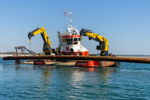 HEILA crane installed on a workboat