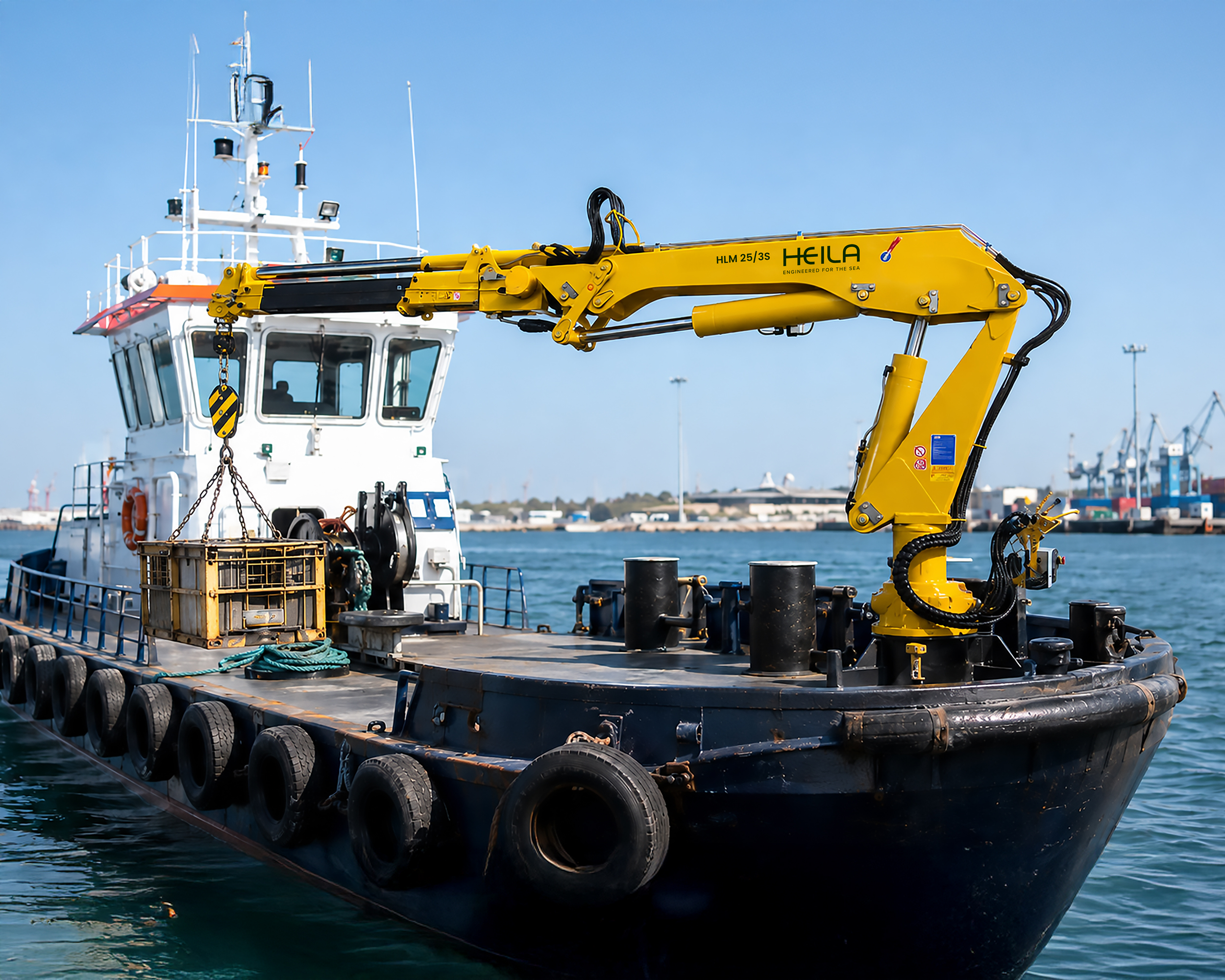 HEILA HLM fully foldable telescopic marine crane
